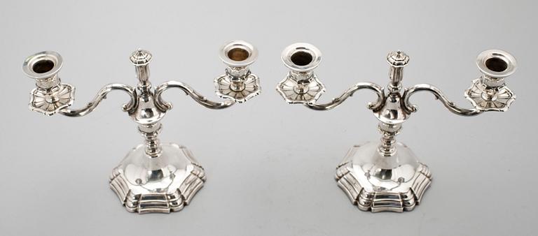 KANDELABRAR, 1 par, silver.
