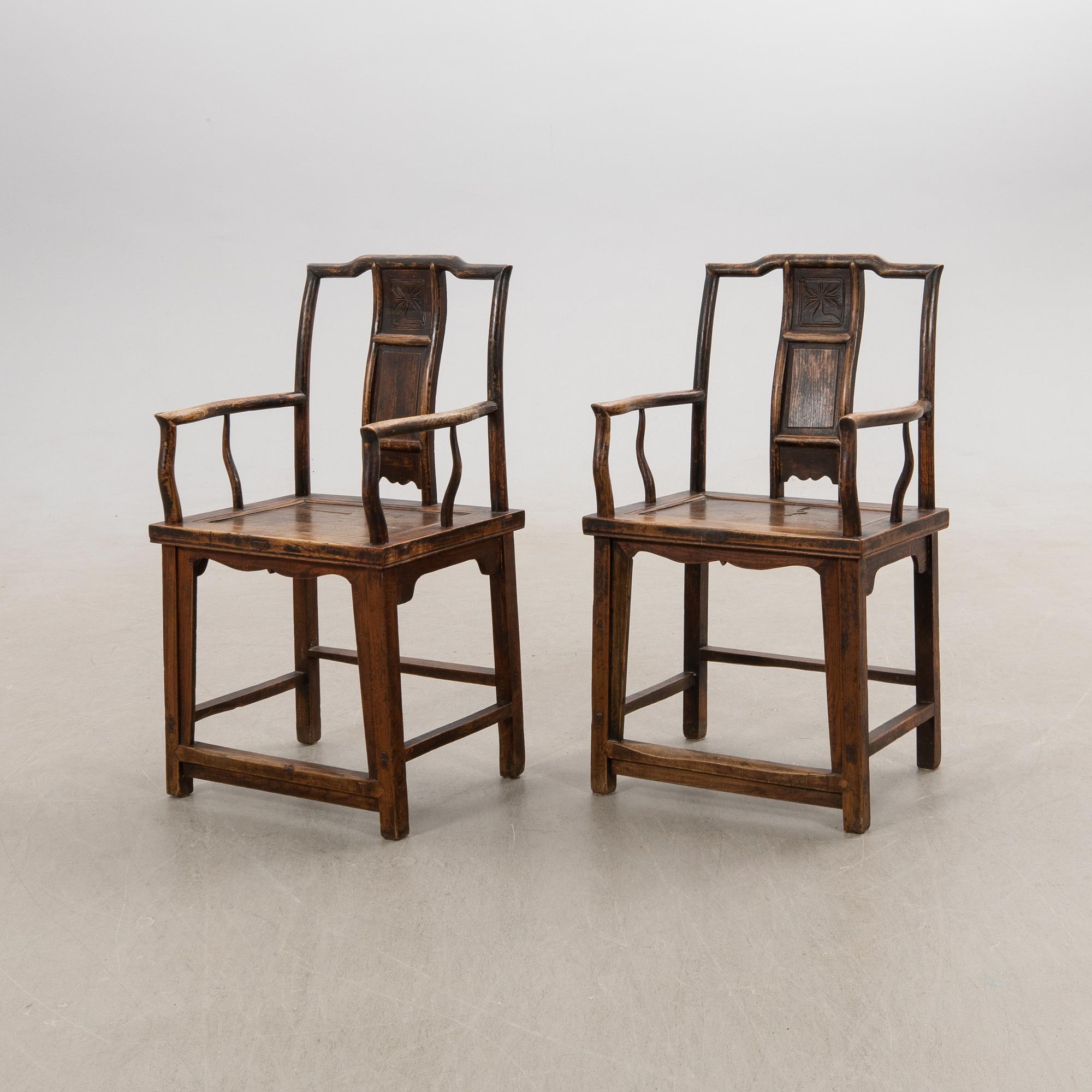 Armchairs, a pair China around 1900.