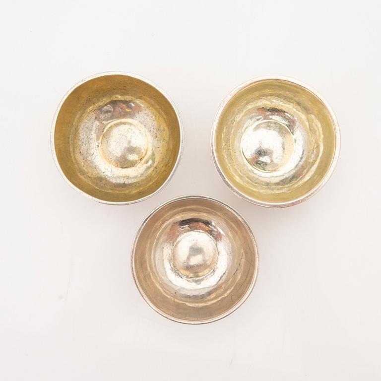 Tumblers, 3, silver, Conrad Gadd (active 1725–1750), Kristianstad.