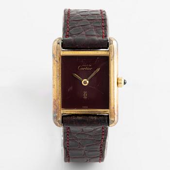 must de Cartier, Tank, wristwatch, 20,5 x 20 (28) mm.