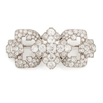 507. A Cartier platinum brooch set with old-cut diamonds, Art Déco.