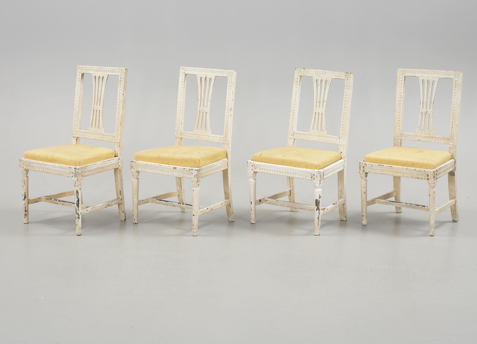 STOLAR, 4 st, gustaviansk, Lindome, omkring 1800-tal.