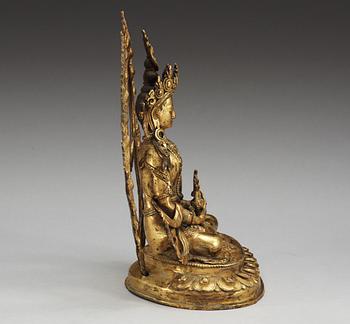 AMITAYUS, förgylld brons. Qing dynastin (1644-1911).