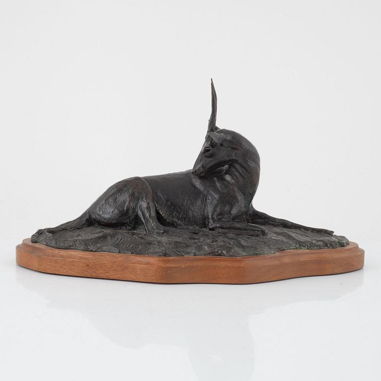 Kent Ullberg, skulptur, brons, Liggande hjort,