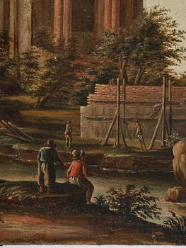 Domenico Roberti, tillskriven, Ruinlandskap med figurer.