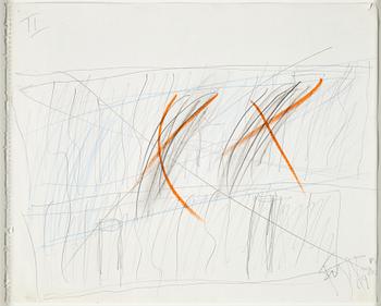 Eddie Figge, mixed media on paper, signed and dated 1989.