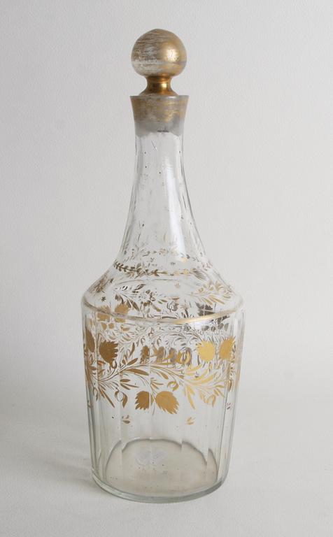 KARAFF MED PROPP, glas. 1800-tal.