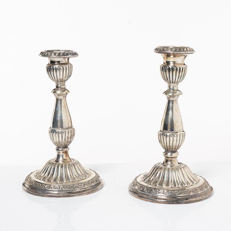 Ljusstakar, ett par, sterlingsilver, Camusso, Peru, 1900-tal.