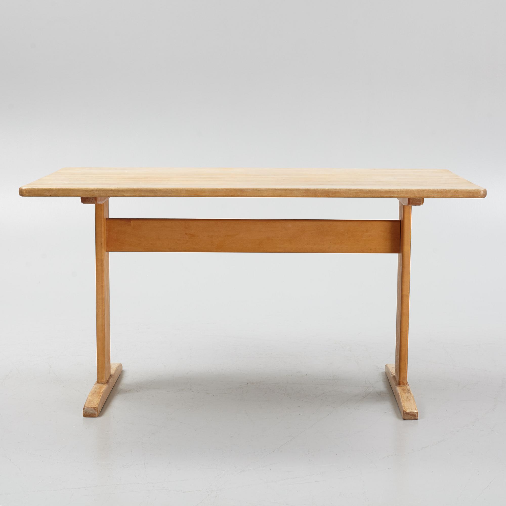 Yngve Ekström, a birch dining table, 'Björka', 1970's.