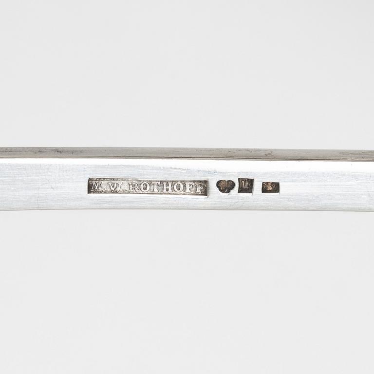 A silver soup ladle and creamer, Sweden, 1867-1905.