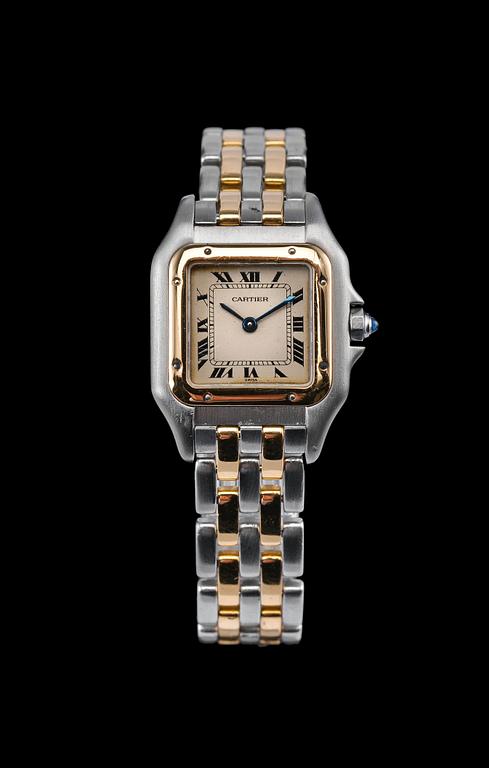 LADIES WATCH, Cartier Panthere 166921, 18K gold, steel Quartz works. No.048982.