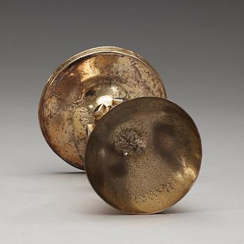 A northeuropean 17th century silver-gilt cup, unmarked.