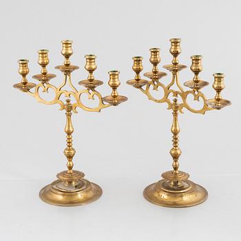 A pair of candelabra, first half of the 20th century.