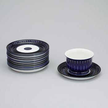 KAFFESERVIS, 22 delar, porslin, "Valencia", Ulla Procopé, Arabia. Formgiven 1960.