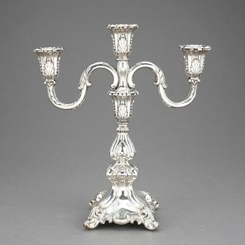 KANDELABER, silver, Åbo, Finland, rokokostil, 1965.