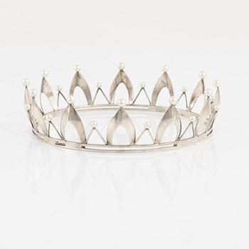 Arvo Saarela, a silver and pearl bridal crown, Enköping, Sweden 1963.