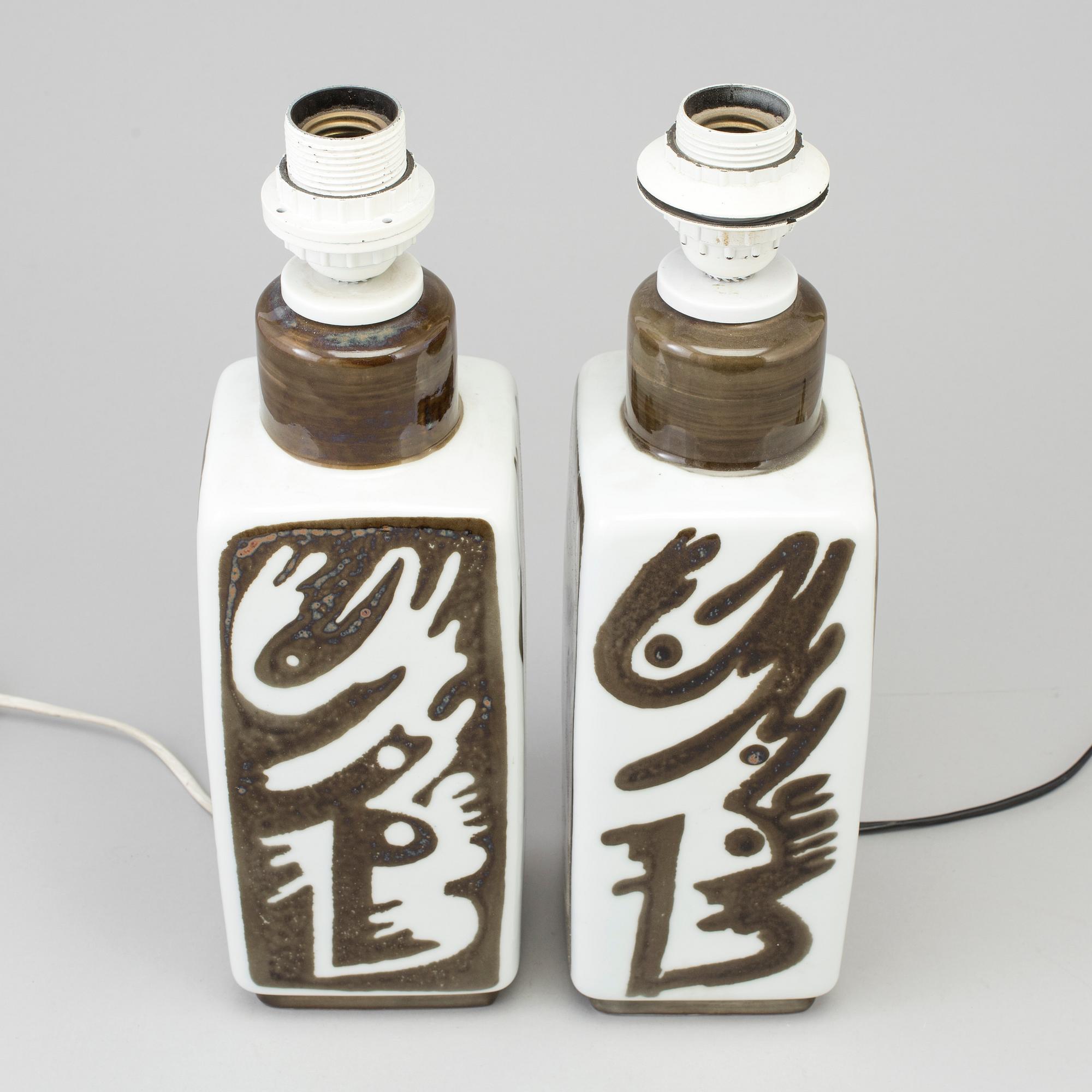 CARL-HARRY STÅLHANE, bordslampor, ett par, keramik, "Orient", Rörstrand.