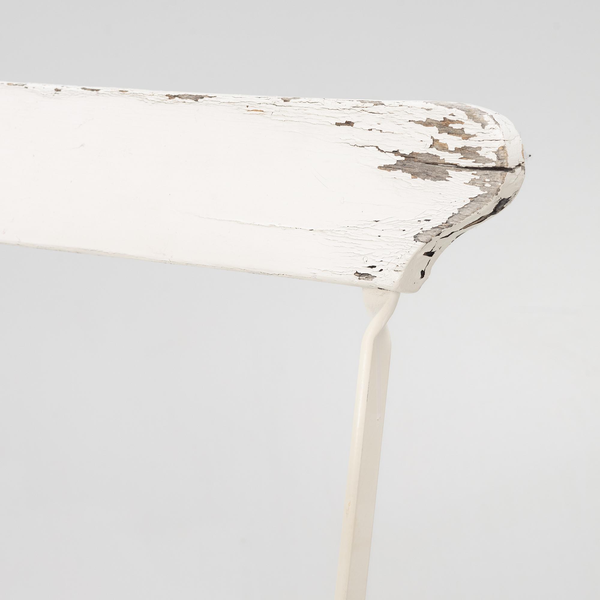 A set of seven garden chairs and two tables Byarums bruk, later part of the 20th century.