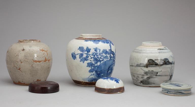 BOJANER, 3 st, porslin, Kina, 1800/1900-tal.