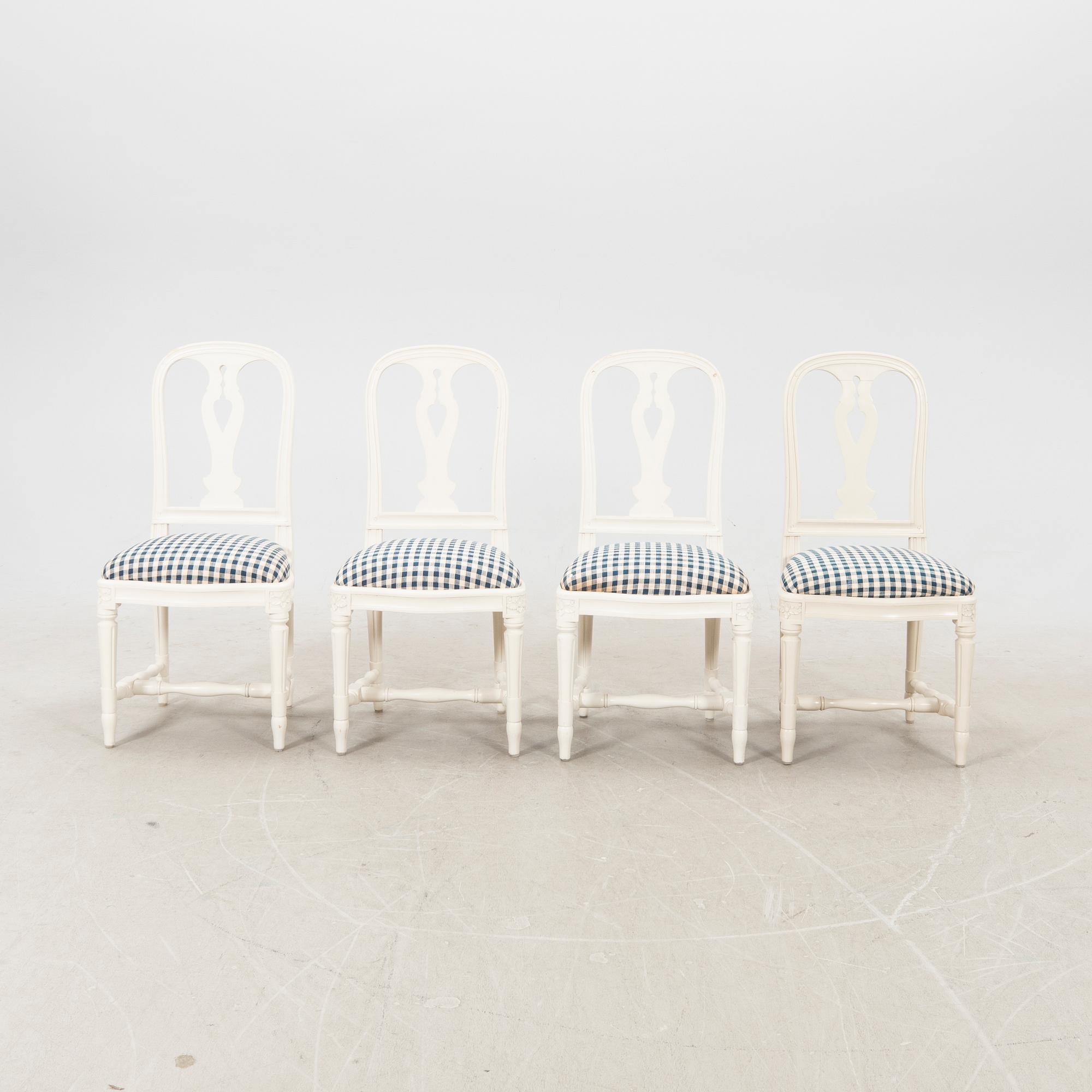 Stolar 4 st "Hallunda" IKEAs 1700-talets serie sent 1900-tal.