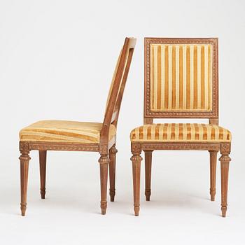 A pair of Gustavian late 18th century chairs.