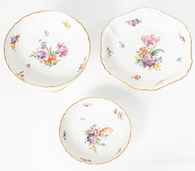 Royal Copenhagen, 13 pieces of a service, 'Saxon Flower', Denmark, 1889-1973.