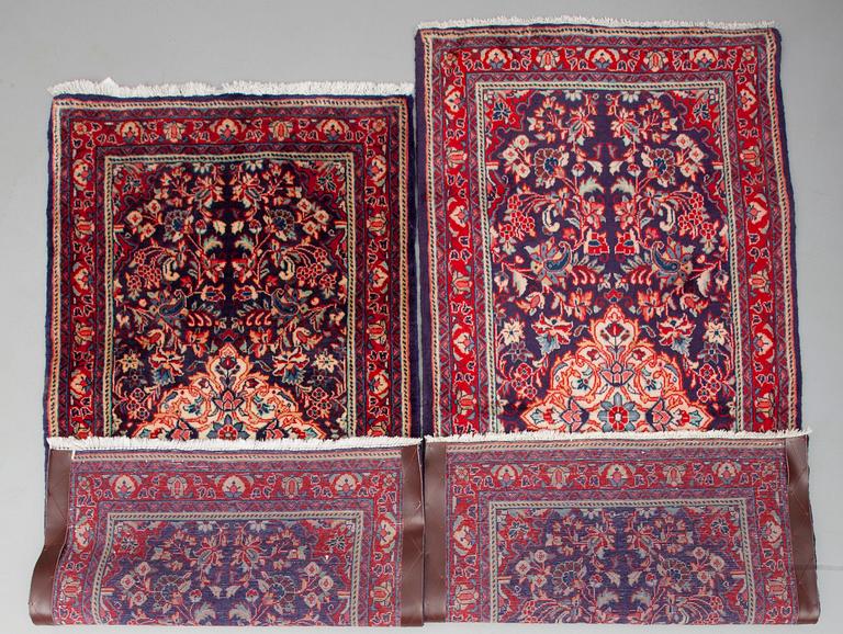 MATTOR, 2 st, Sarouk, old. 145x68 cm resp. 132x66 cm.