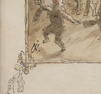 OKÄND KONSTNÄR, akvarell, monogramsignerad JN, daterad i motivet den 14 November 1878.
