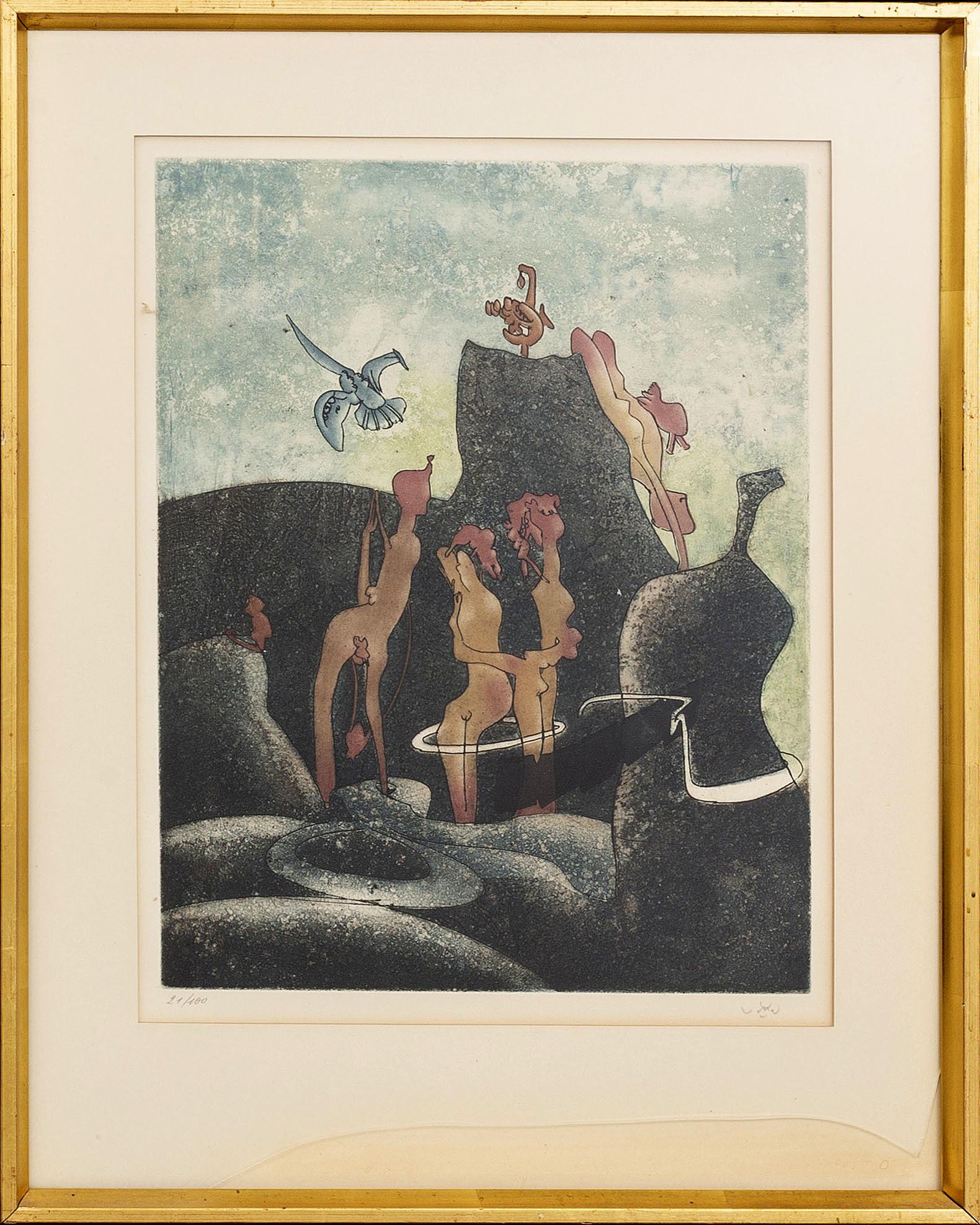 Roberto Matta, a set of eight etchings in colour, signed and numbered 21/100.