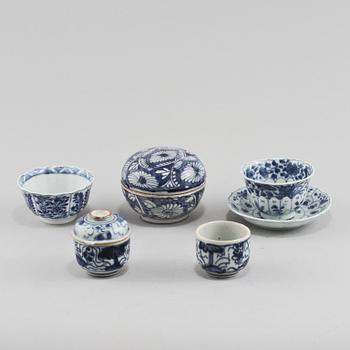 PARTI PORSLIN, 6 delar, Kina, 1700/1800-tal.