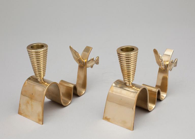 LJUSSTAKAR, ett par, Carl Einar Borgström, Ystad Metall, 1900-talets mitt.