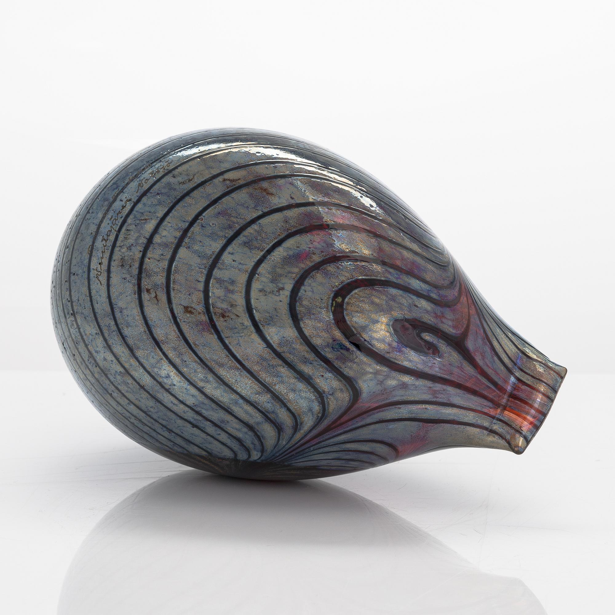 Oiva Toikka, glass bird, signed O. Toikka, Nuutajärvi Notsjö.