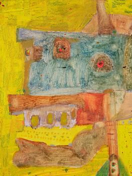 Henri Sert, Huvud i profil, gul fond.