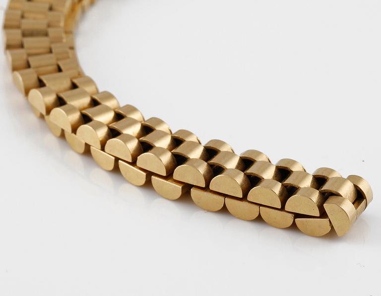 ARMLÄNK, 18K guld, kattfotstämplat. Vikt 24,6 gram.