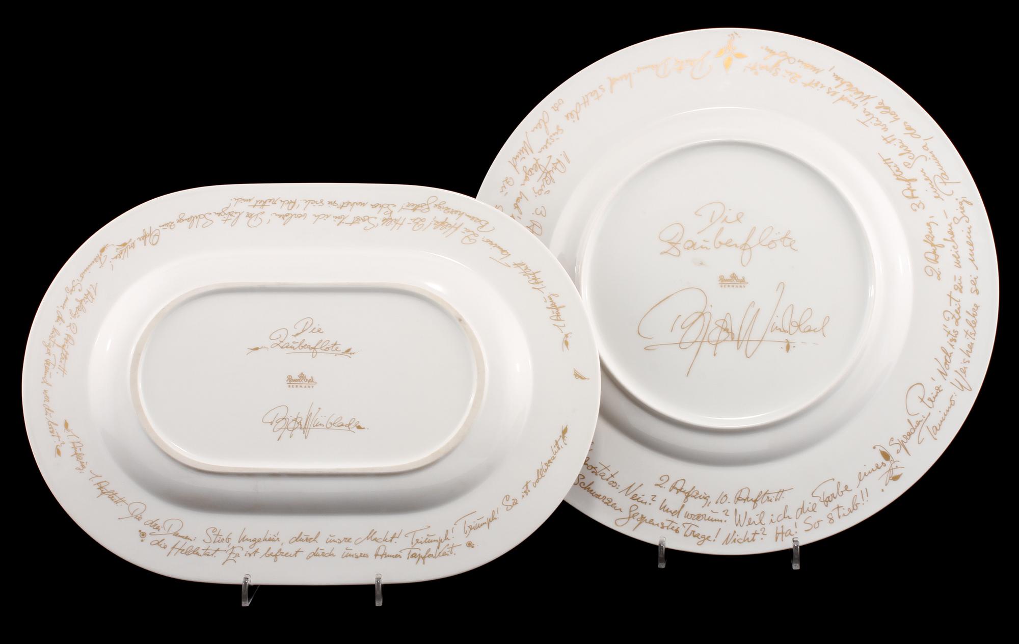 UPPLÄGGNINGSFAT, 2 st, "Die Zauberflöte", Björn Wiinblad, Rosenthal, 1900-tal.