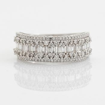 Baguette and brilliant cut diamond ring.