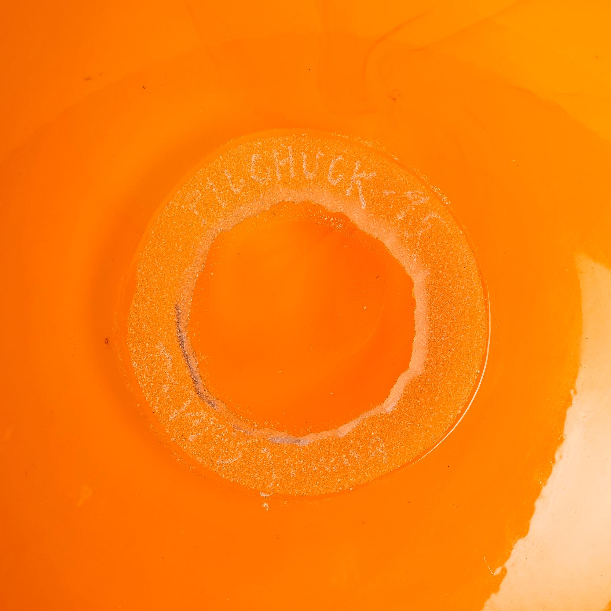 Gunnel Sahlin, a glass bottle, Pilchuck Glass School, Seattle, 1995, blown by Dante Marioni.