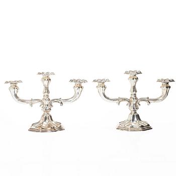 C.G. Hallberg, A pair of silver candelabra, Stockholm, 1939.
