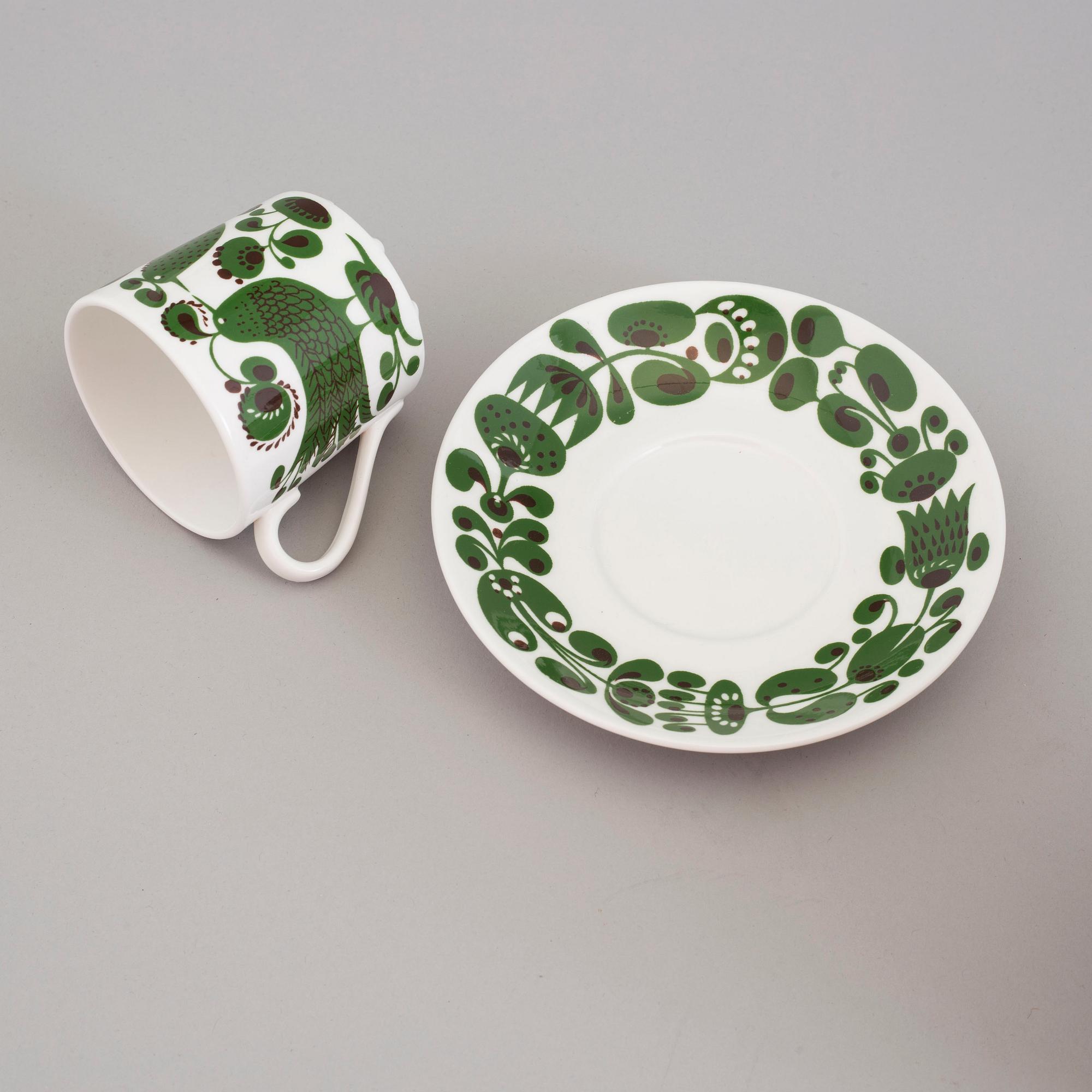 An 11 pcs 'Turtur' porcelain coffee service by Stig Lindberg for Gustavsberg.
