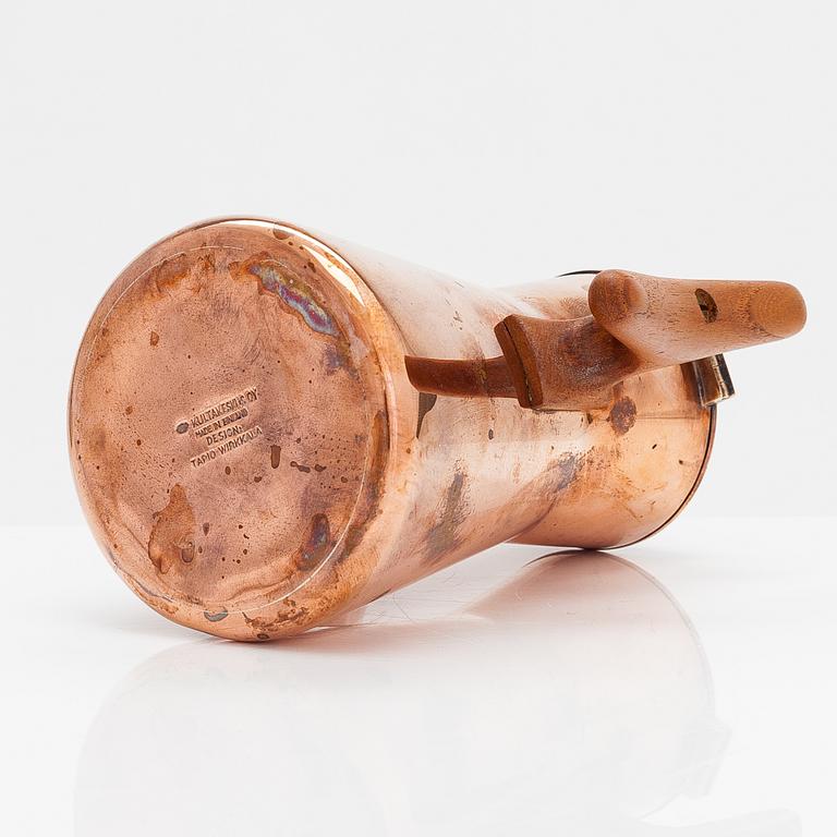 Tapio Wirkkala, a four-piece copper and teak coffee set, TW 164, Kultakeskus, Hämeenlinna, Finland. Design year 1961.