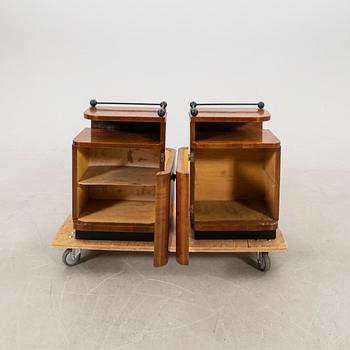 Bedside tables, a pair, Art Deco style, second half of the 20th century.