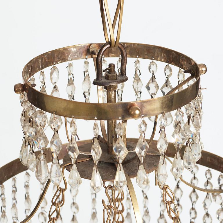 A late Gustavian circa 1800 five-light chandelier.