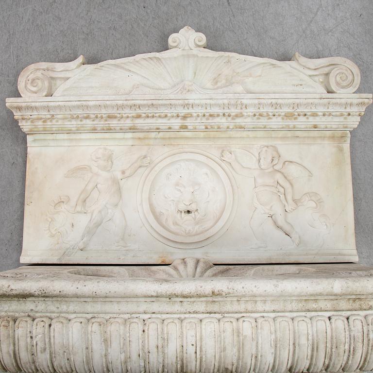 HANDFAT/FONTÄN, marmor, 1800/1900-tal.