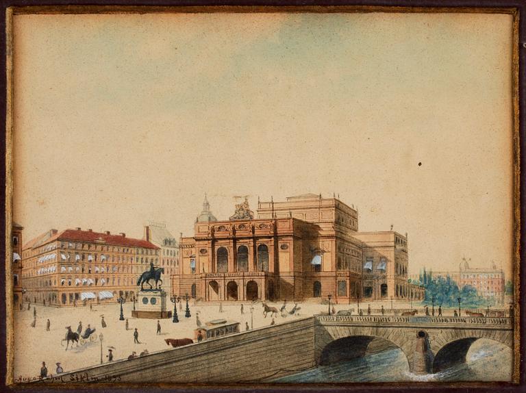 HUGO RAHM, akvareller, ett par. Sign o dat 1893.