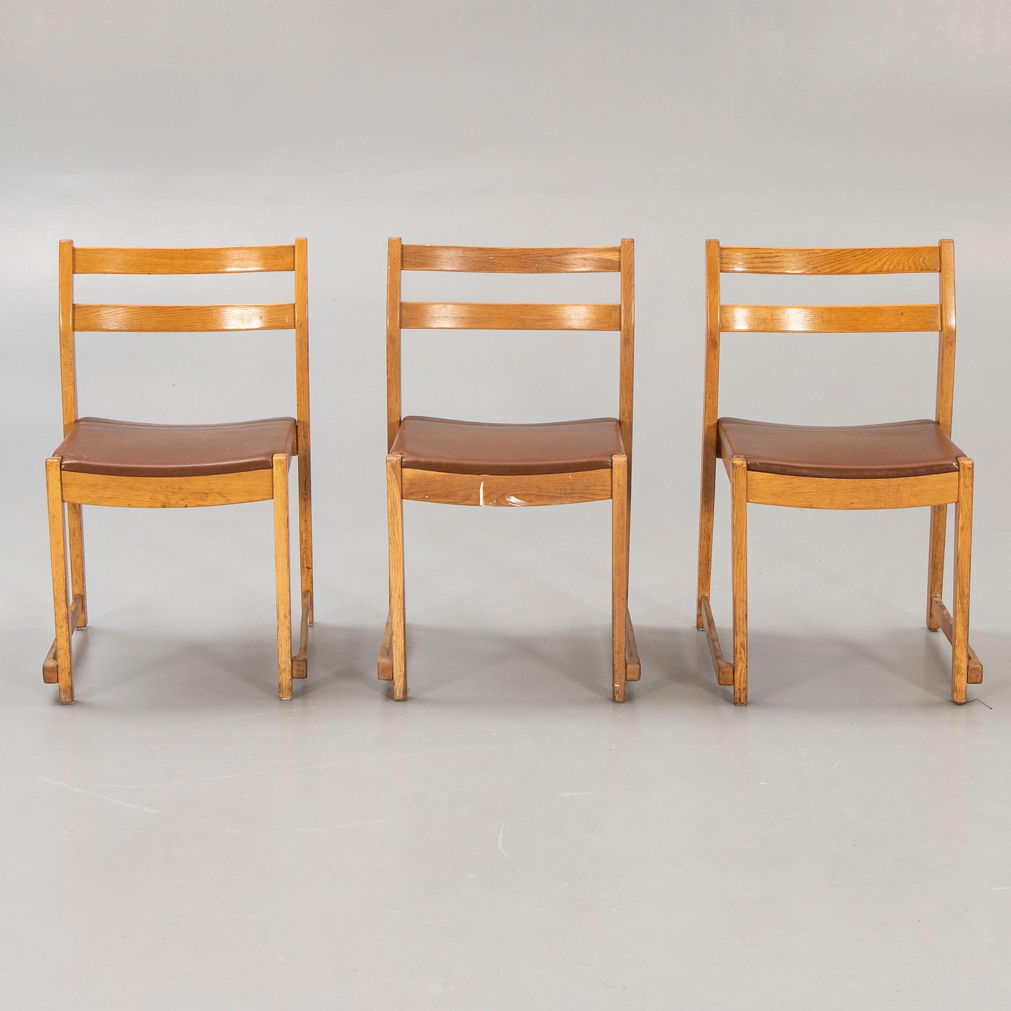 A set of six C1960s E Ekström oak chairs  from Alb Johansson & söner.