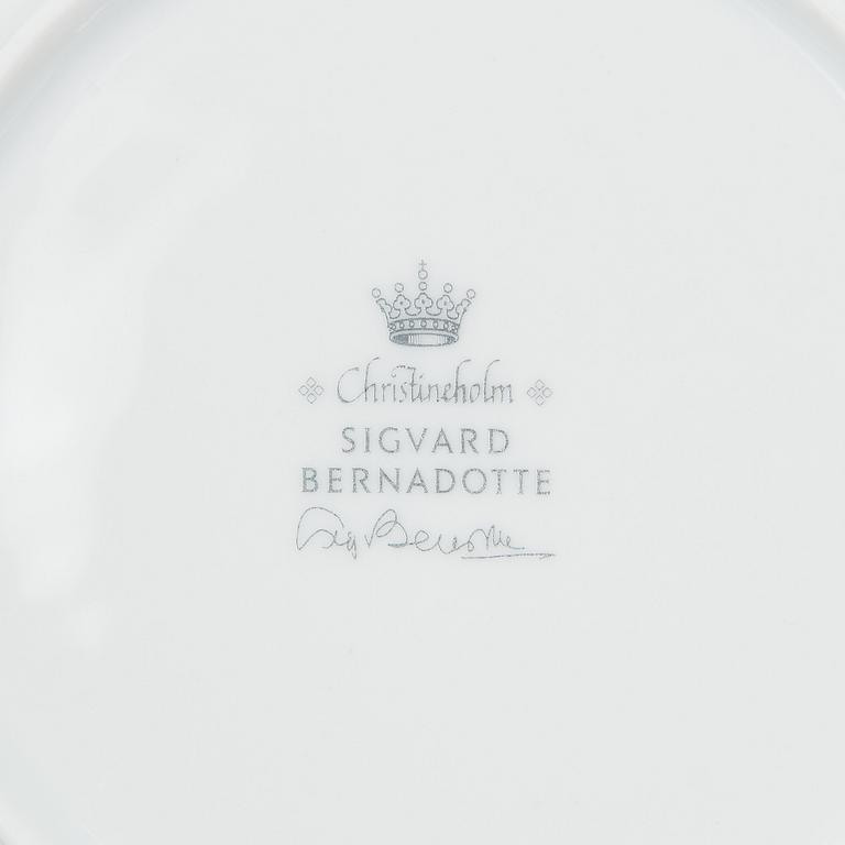 Sigvard Bernadotte, matservis, porslin, 63 delar, "Marianne", Christineholm, Fyrklövern.