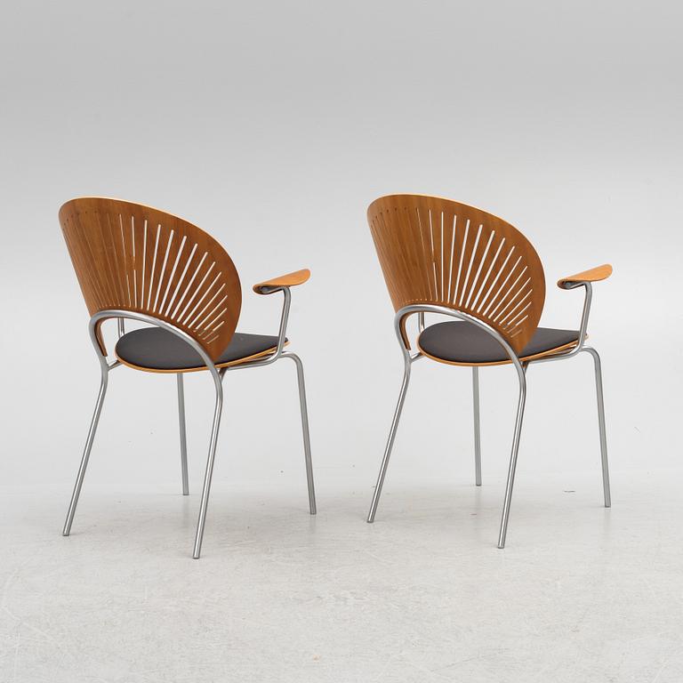 Nanna Ditzel, six "Trinidad" chairs, Fredericia, Denmark.