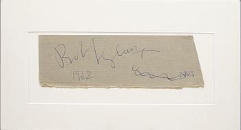 BOB DYLAN, autograf, egenhändig, dat 62.