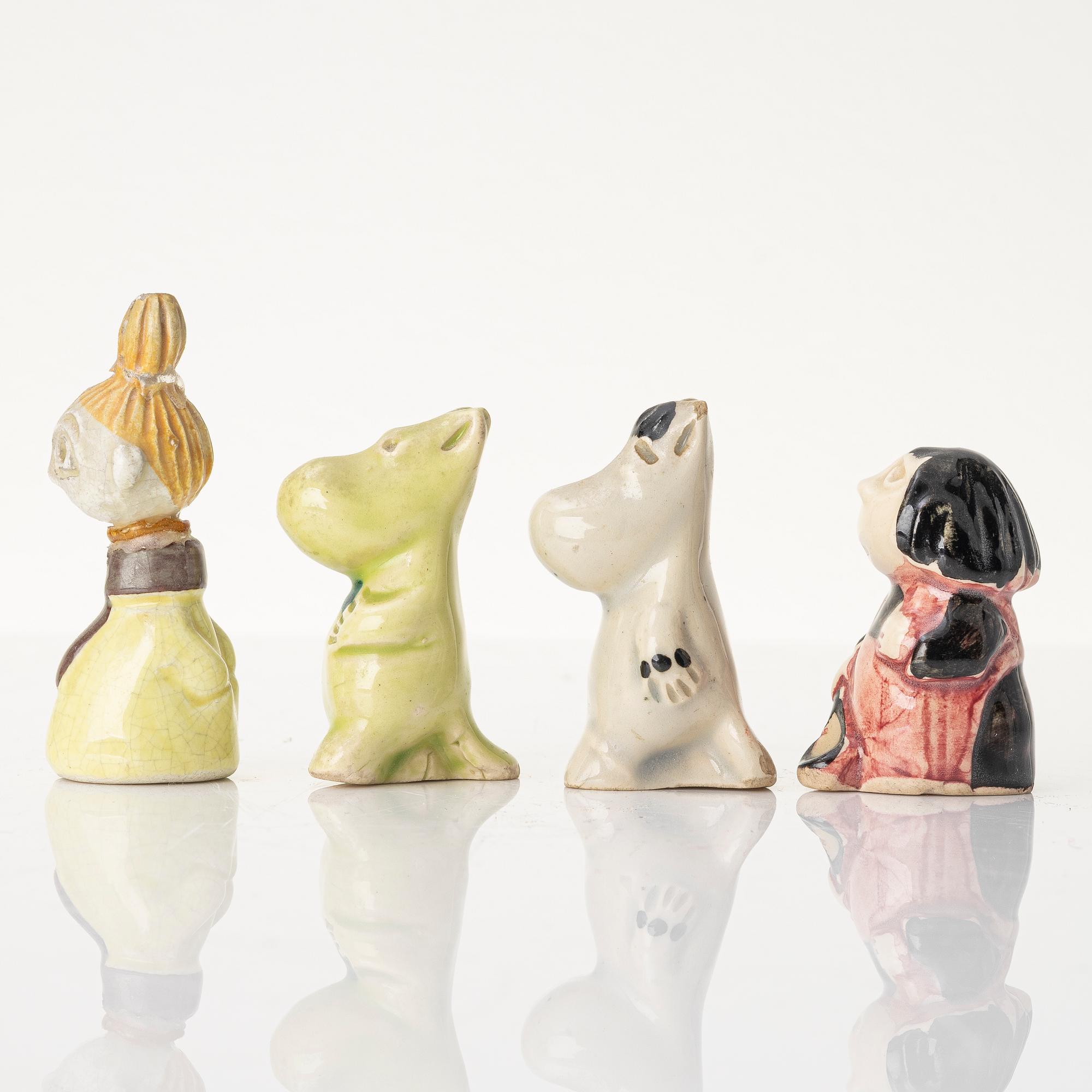 Signe Hammarsten-Jansson, figurines, 4 pcs, "Moomin", Arabia, 1950s.