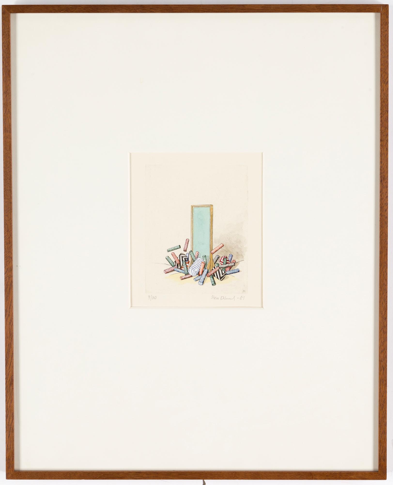STEN EKLUND, handkolorerad etsning, 1981, signerad och numrerad 9/30.